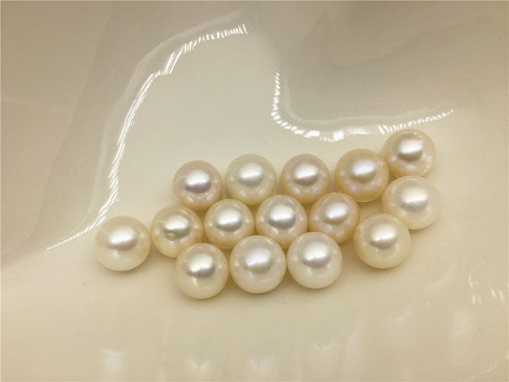 High Grade Freshwater White-green Round Pearl Beads 9-10 mm #9