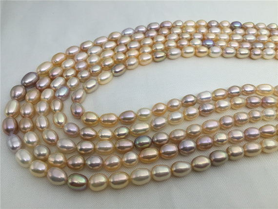 MoniPearl Rice Pearl VERY RARE,6-7mm Metallic luster rice pearl strand,high luster freshwater pearls,approx 46pcs, loose freshwater pearl,rice pearl,wholesale