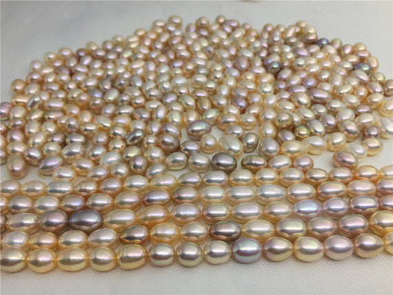 MoniPearl Rice Pearl VERY RARE,6-7mm Metallic luster rice pearl strand,high luster freshwater pearls,approx 46pcs, loose freshwater pearl,rice pearl,wholesale