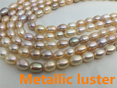 MoniPearl Rice Pearl VERY RARE,6-7mm Metallic luster rice pearl strand,high luster freshwater pearls,approx 46pcs, loose freshwater pearl,rice pearl,wholesale