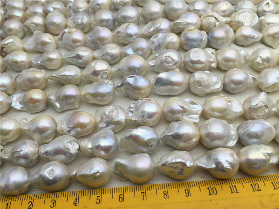 MoniPearl Baroque Pearl,13-15mmx16-19mm,very cheap,flame ball Baroque Pearl,full strand loose pearl,China,keshi pearl,Genuine Fresh Water Pearl,kasumi pearl,HZ-5