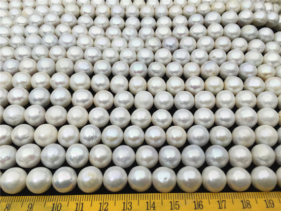 MoniPearl Round Pearl,10-11.5 round white Kasumi like Pearl,high luster,large hole,2mm,2.5mm,round pearl,Kasumi like Nucleated Freshwater Pearls-white Color,HZ-72