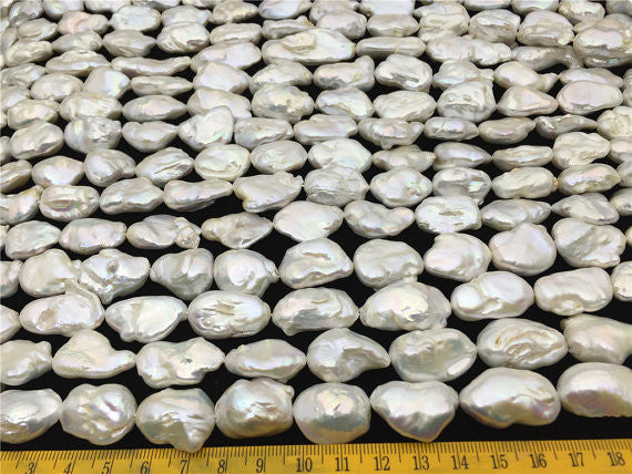MoniPearl Baroque Pearls,Sep new! BIG pearl pearl,white color,half strand,Genuine Fresh Water Pearl,baroque pearl,keshi pearl,made in china,wholesale,HZ-34