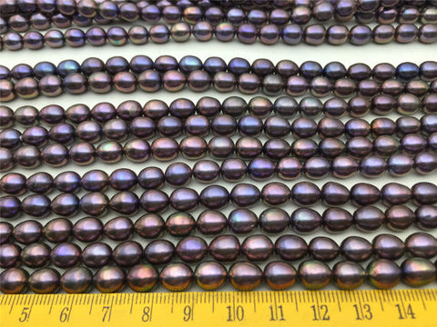 MoniPearl Rice Pearl,7-8mm Metallic luster rice pearl strand,high luster freshwater pearls,approx 46pcs, loose freshwater pearl,rice pearl,wholesale,LRRS-3A-1-1